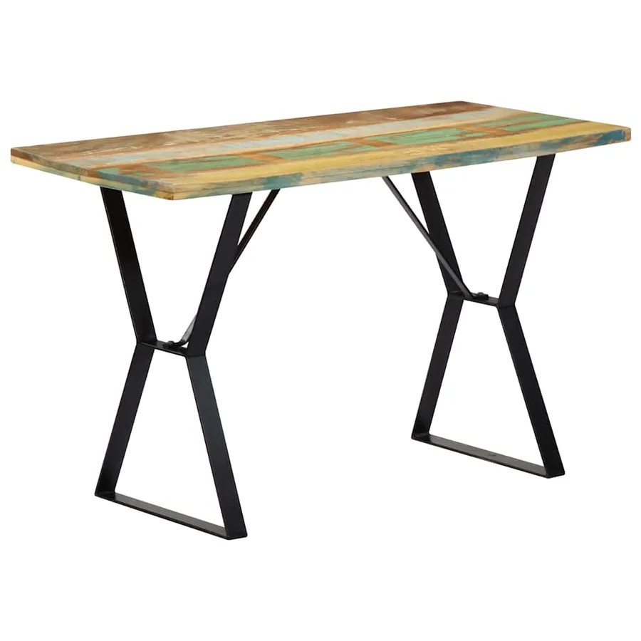 Table à manger 120x60x76 cm Bois de récupération massif - 9