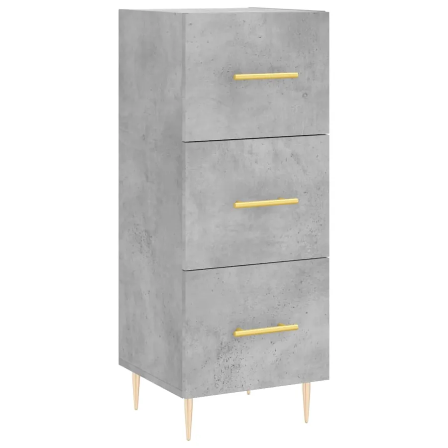 Buffet Gris béton 34,5x34x90 cm Bois d'ingénierie - 2