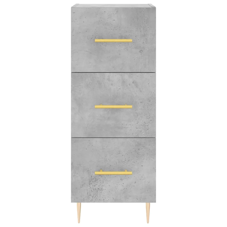 Buffet Gris béton 34,5x34x90 cm Bois d'ingénierie - 6