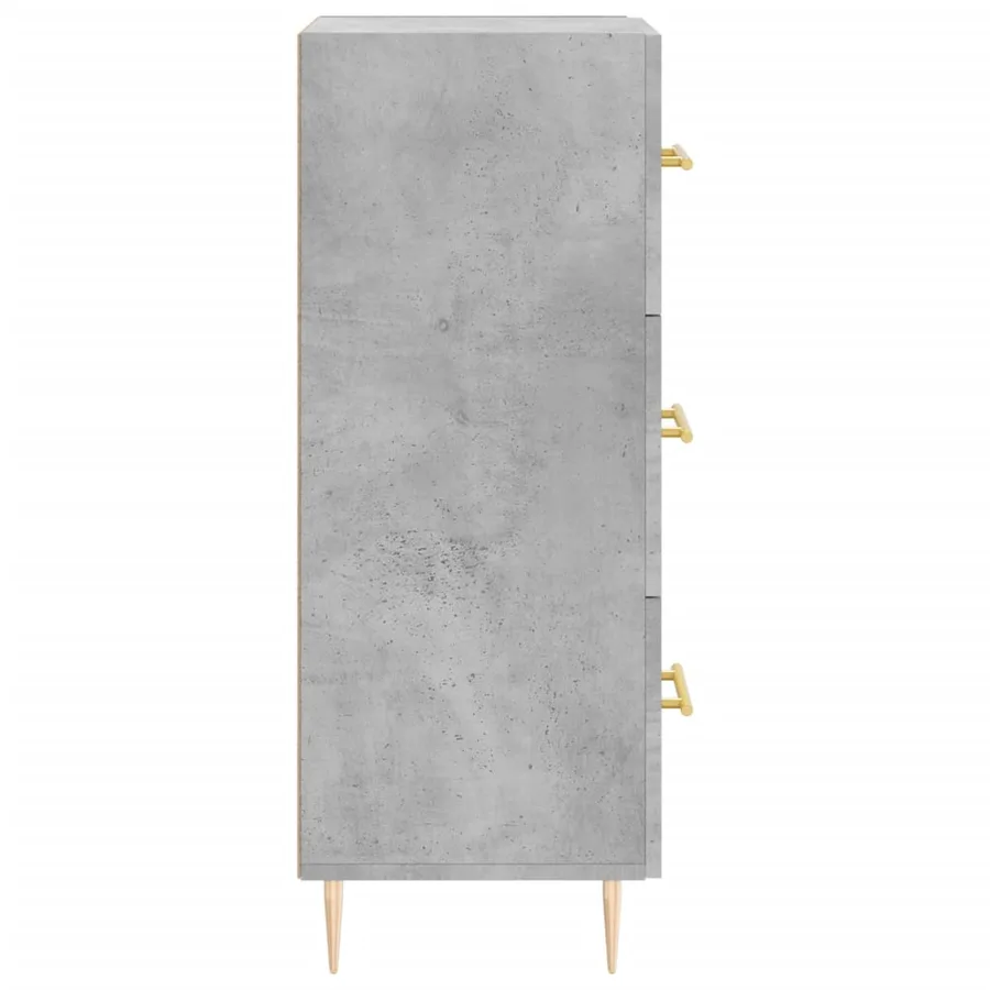 Buffet Gris béton 34,5x34x90 cm Bois d'ingénierie - 7