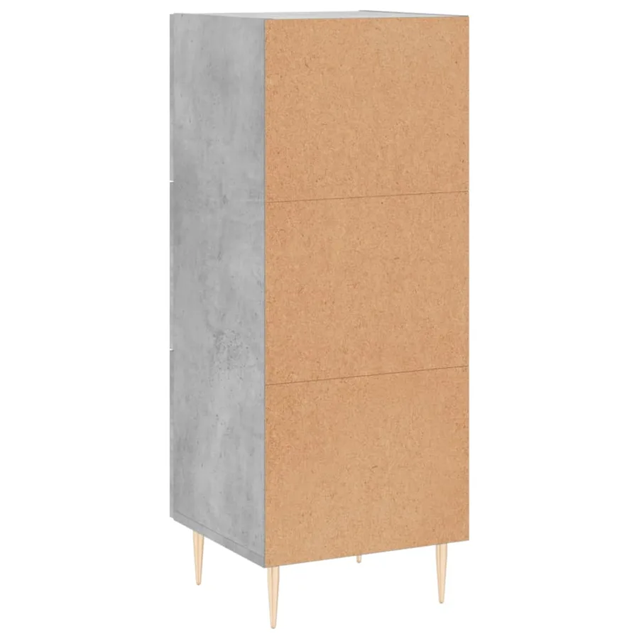 Buffet Gris béton 34,5x34x90 cm Bois d'ingénierie - 8