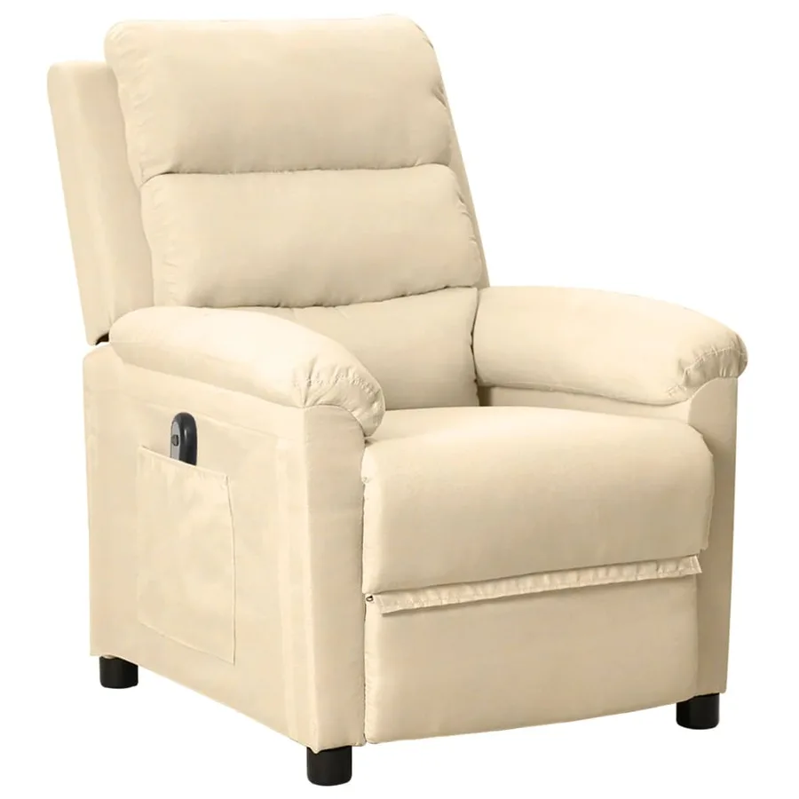 Fauteuil inclinable électrique Crème Tissu - 2