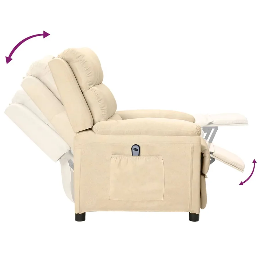 Fauteuil inclinable électrique Crème Tissu - 6