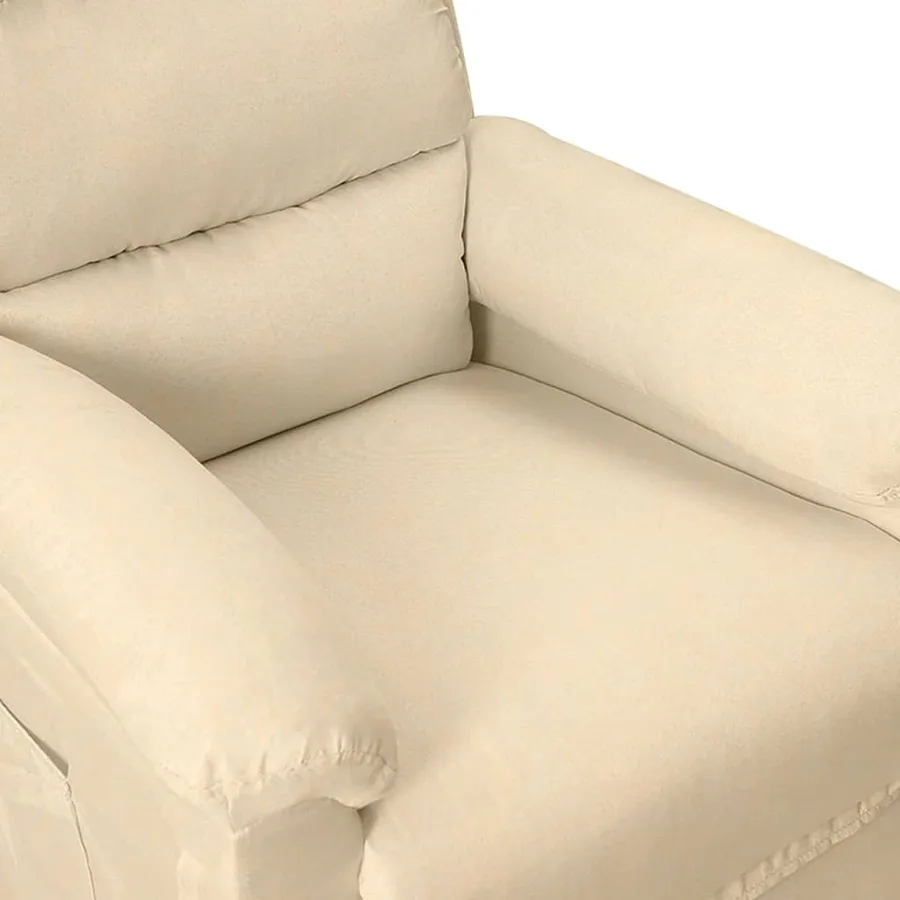 Fauteuil inclinable électrique Crème Tissu - 8