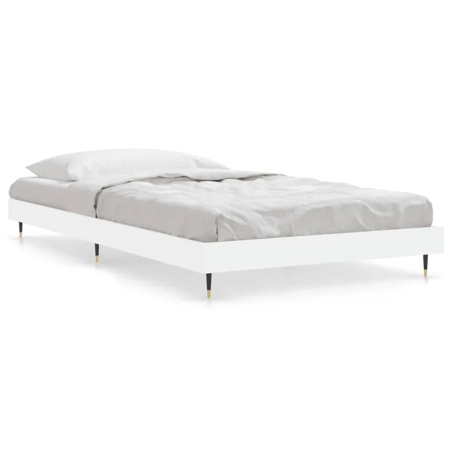 Cadre de lit sans matelas blanc 90x200 cm bois d'ingénierie - 2