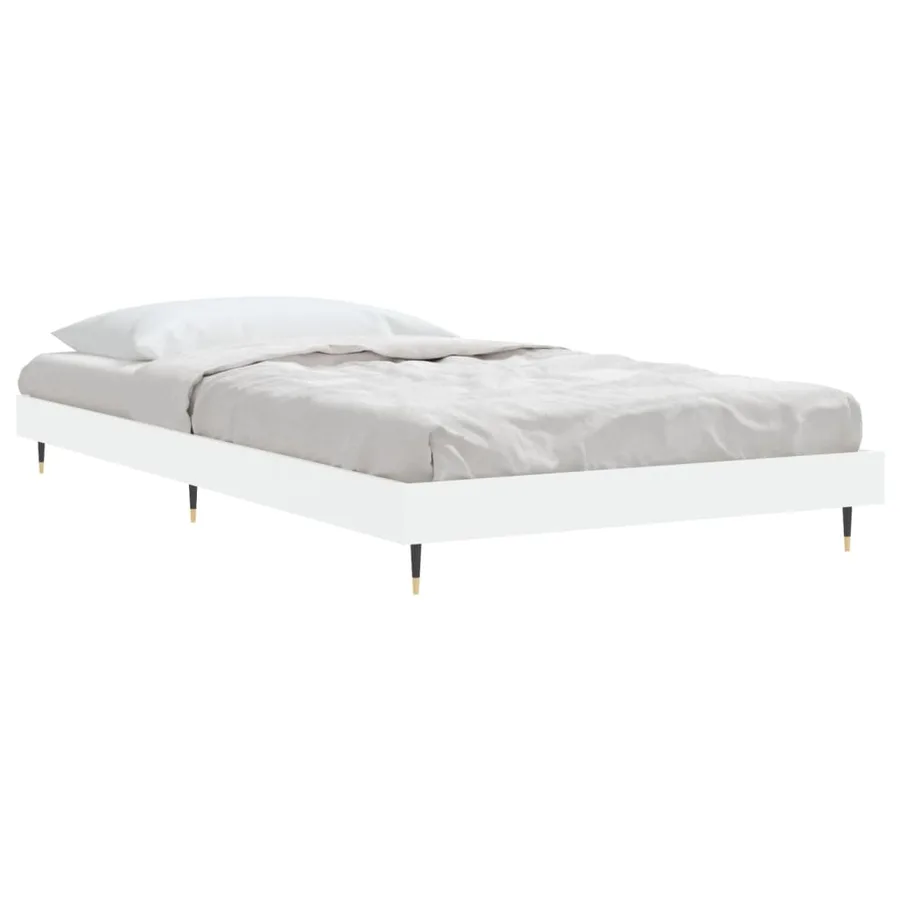 Cadre de lit sans matelas blanc 90x200 cm bois d'ingénierie - 4