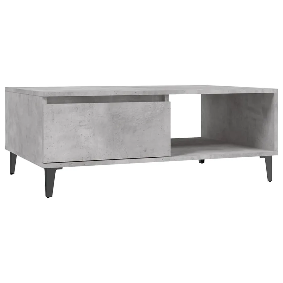 Table basse gris béton 90x60x35 cm bois d'ingénierie - 2