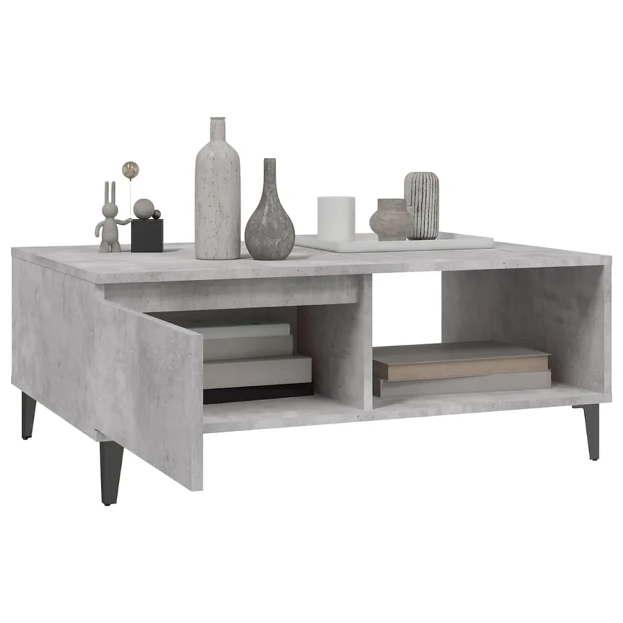 Table basse gris béton 90x60x35 cm bois d'ingénierie - 4