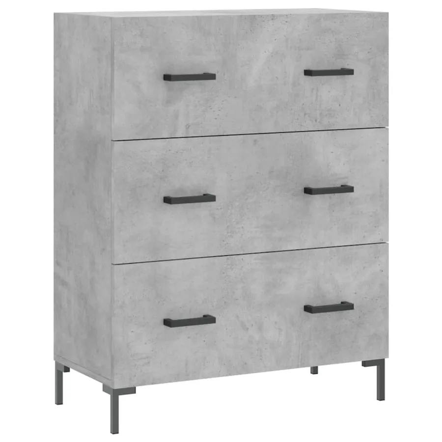 Buffet gris béton 69,5x34x90 cm bois d'ingénierie - 2