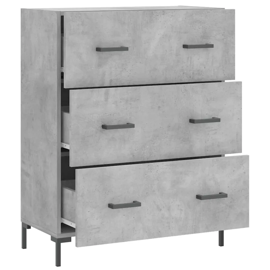 Buffet gris béton 69,5x34x90 cm bois d'ingénierie - 6