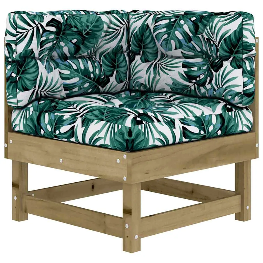 Salon de jardin 7 pcs avec coussins bois de pin imprégné - 4