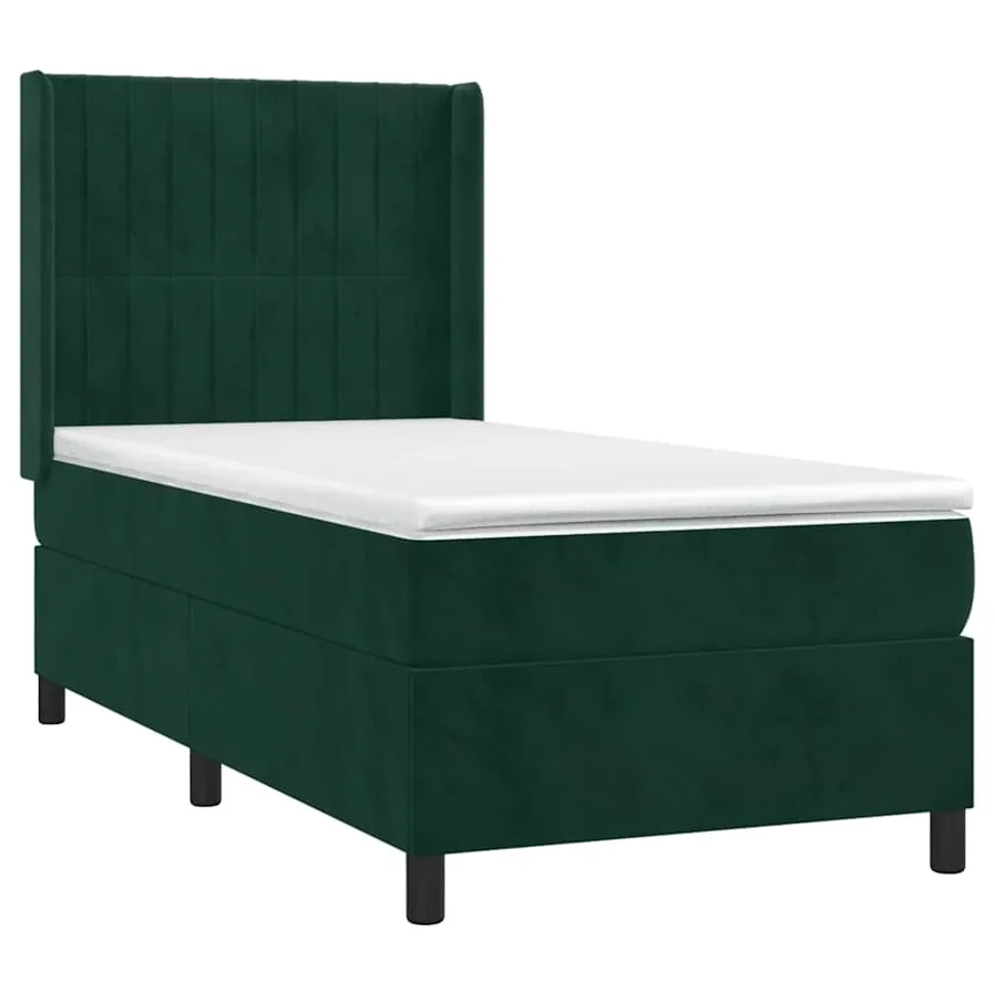 Sommier à lattes de lit matelas et LED Vert foncé 100x200 cm - 4