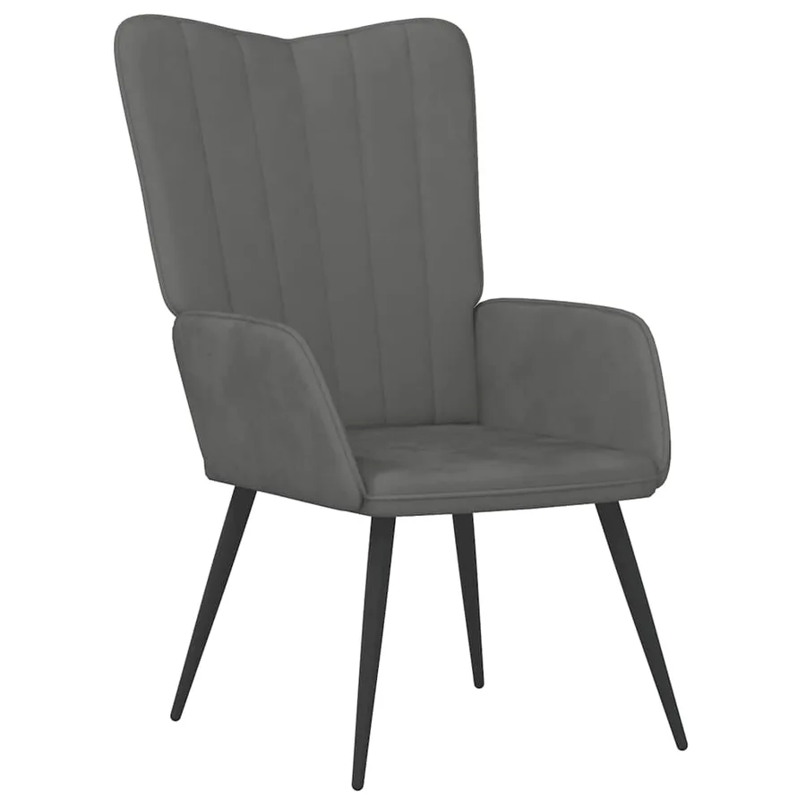 Chaise de relaxation Gris foncé Velours - 2