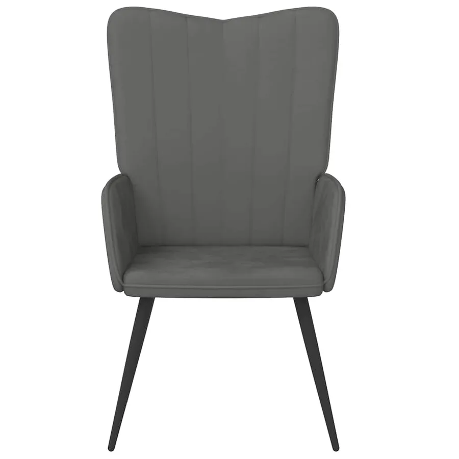 Chaise de relaxation Gris foncé Velours - 3