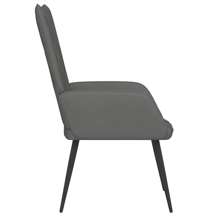 Chaise de relaxation Gris foncé Velours - 4