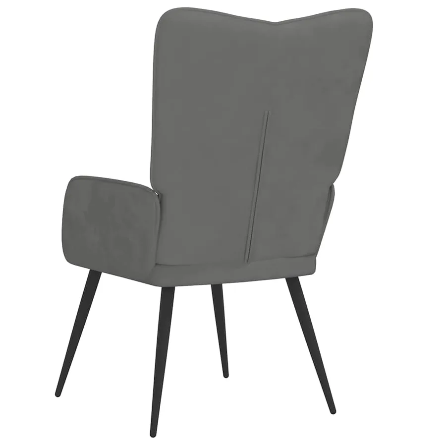 Chaise de relaxation Gris foncé Velours - 5