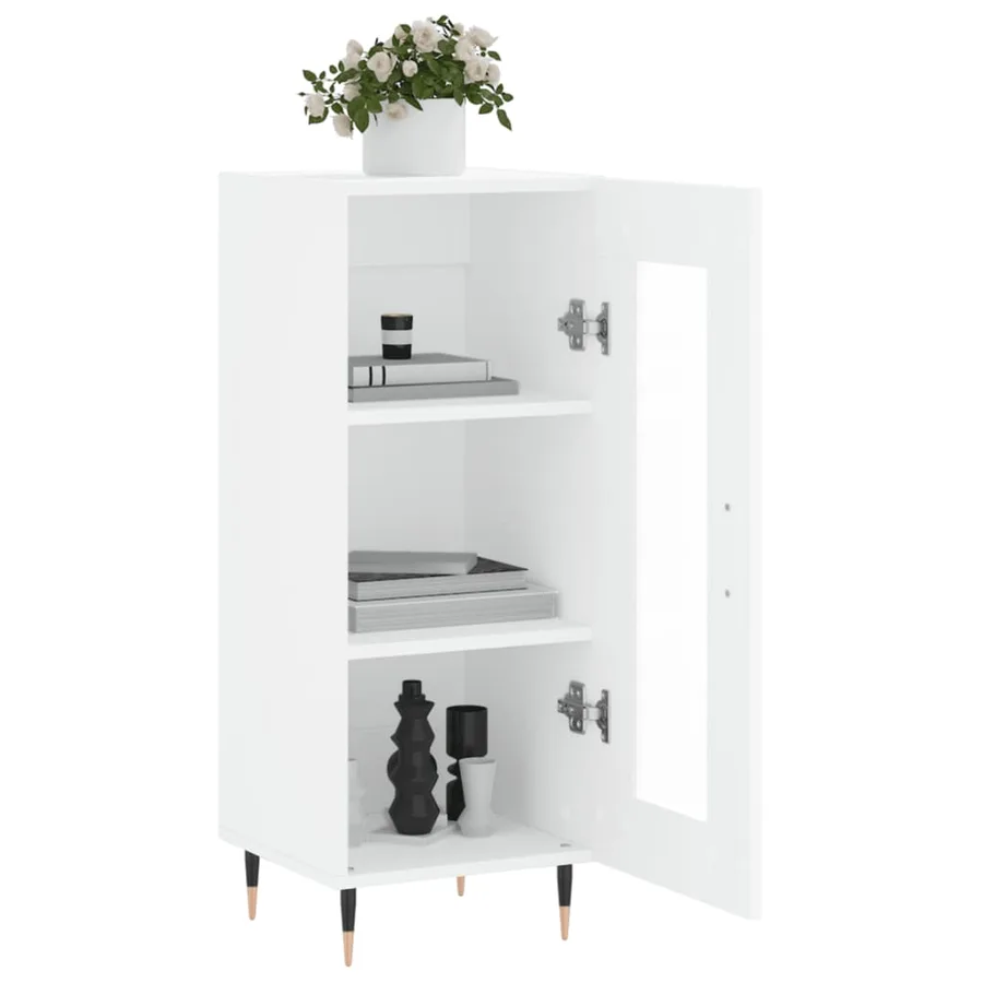 Buffet blanc 34,5x34x90 cm bois d'ingénierie - 4