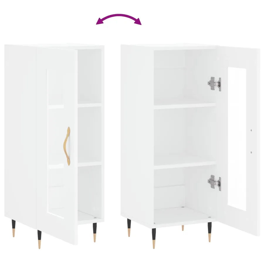 Buffet blanc 34,5x34x90 cm bois d'ingénierie - 9