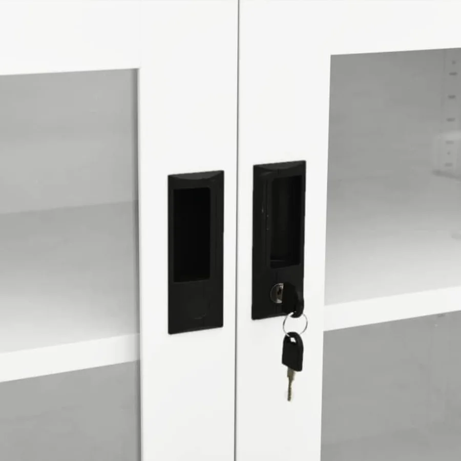 Armoire de bureau Blanc 90x40x70 cm Acier - 8