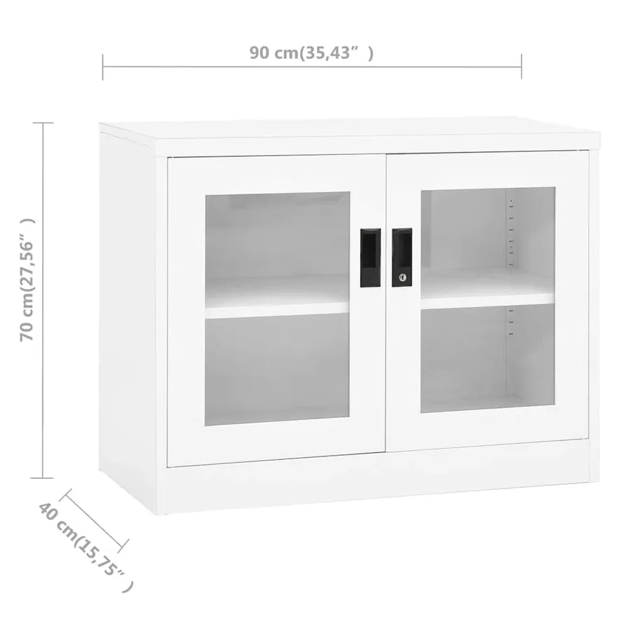 Armoire de bureau Blanc 90x40x70 cm Acier - 9