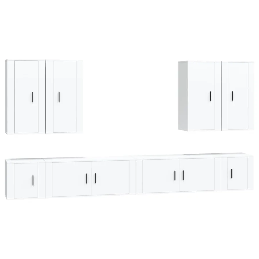 Ensemble de meubles TV 8 pcs Blanc Bois d'ingénierie - 2