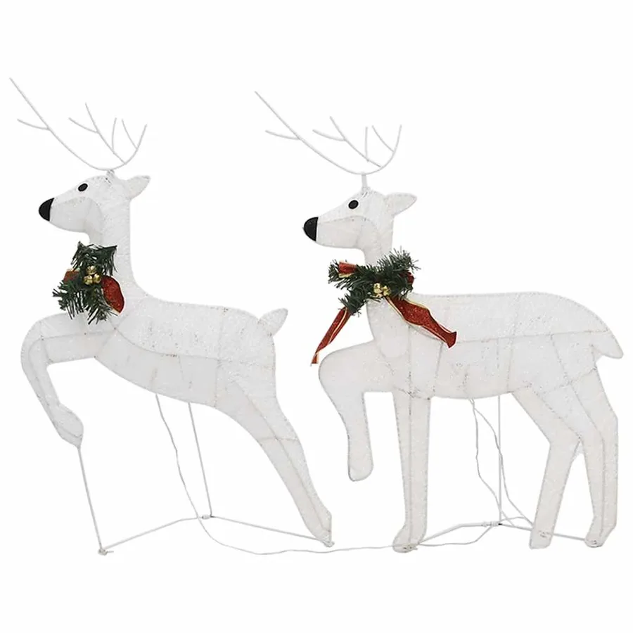 Rennes de Noël 2 pcs Blanc 40 LED - 3