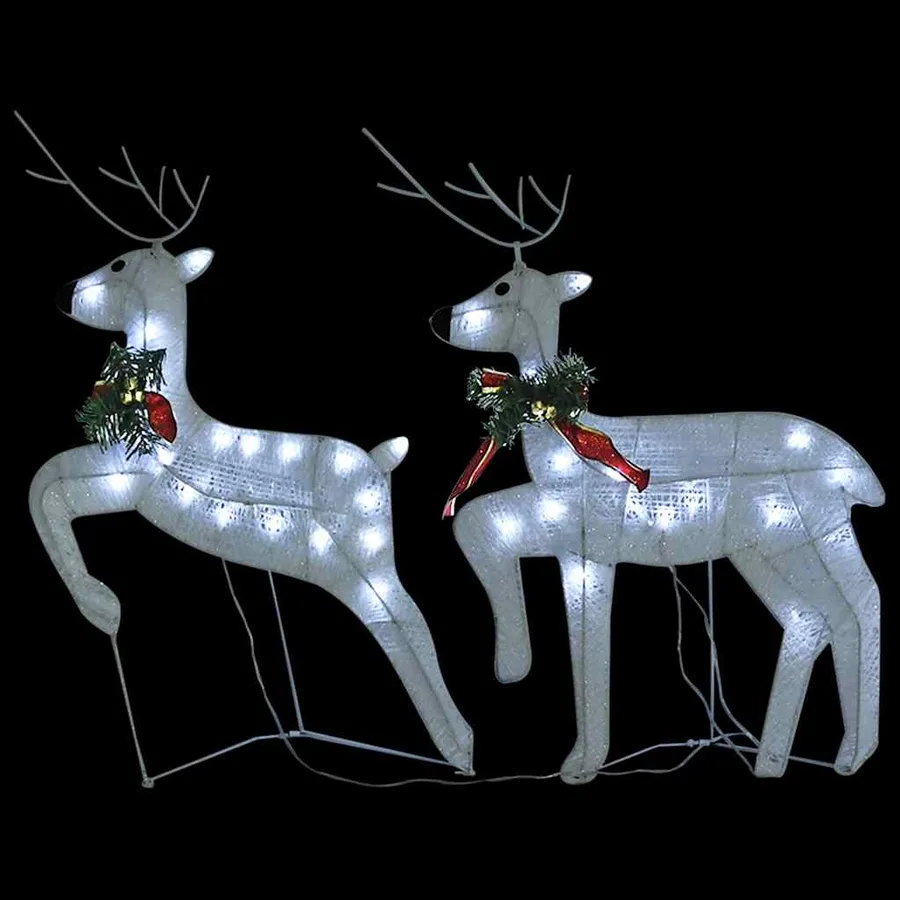 Rennes de Noël 2 pcs Blanc 40 LED - 7