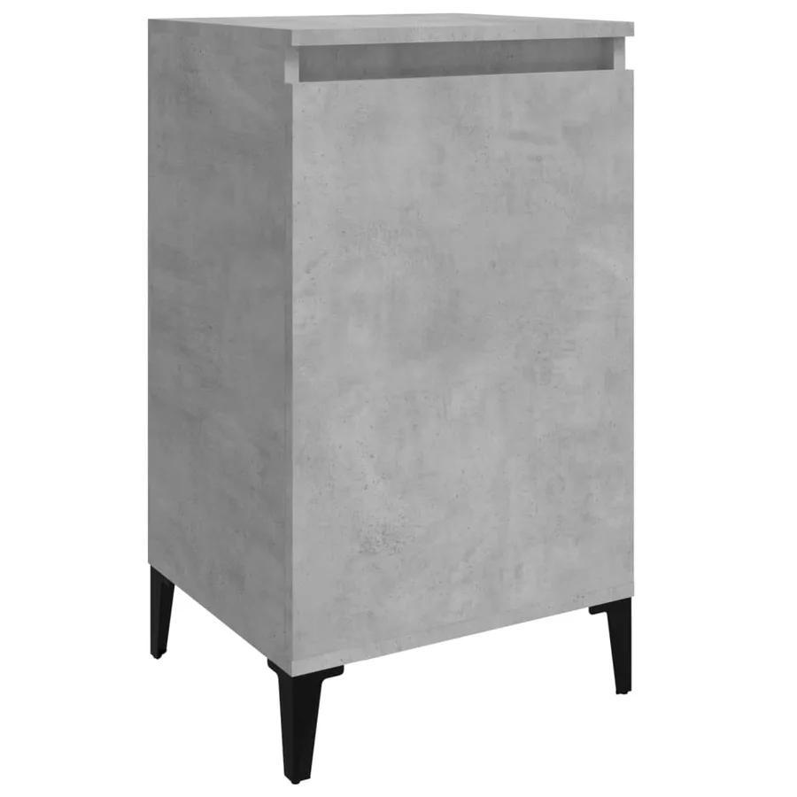 Table de chevet gris béton 40x35x70 cm bois d'ingénierie - 2