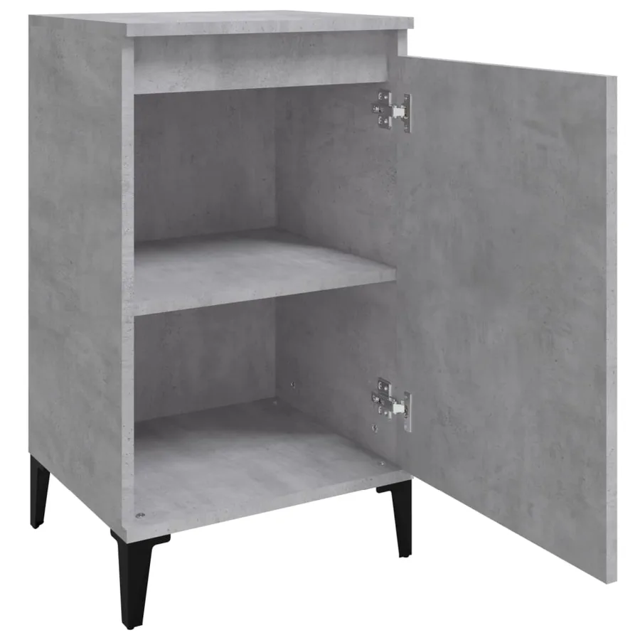 Table de chevet gris béton 40x35x70 cm bois d'ingénierie - 6
