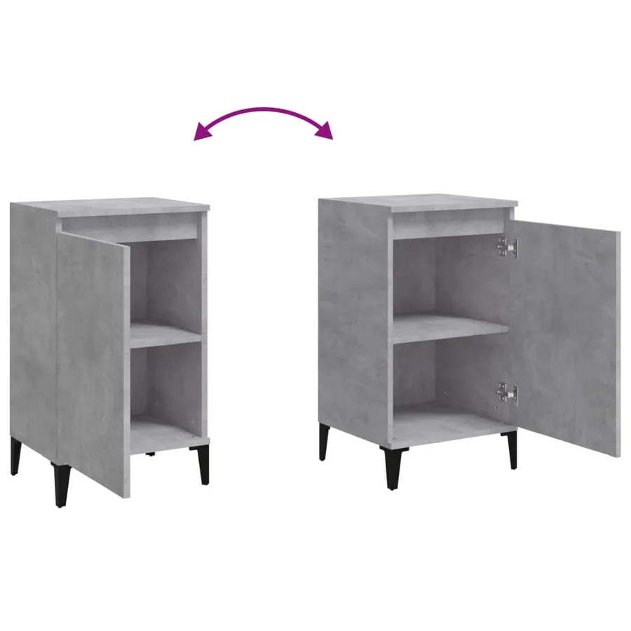 Table de chevet gris béton 40x35x70 cm bois d'ingénierie - 8