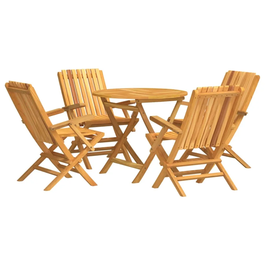Ensemble à manger de jardin 5 pcs Bois de teck massif - 2