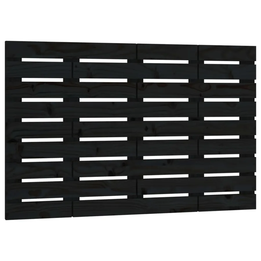 Tête de lit murale Noir 81x3x63 cm Bois massif de pin - 2