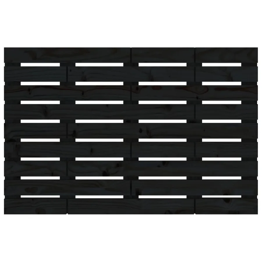 Tête de lit murale Noir 81x3x63 cm Bois massif de pin - 4