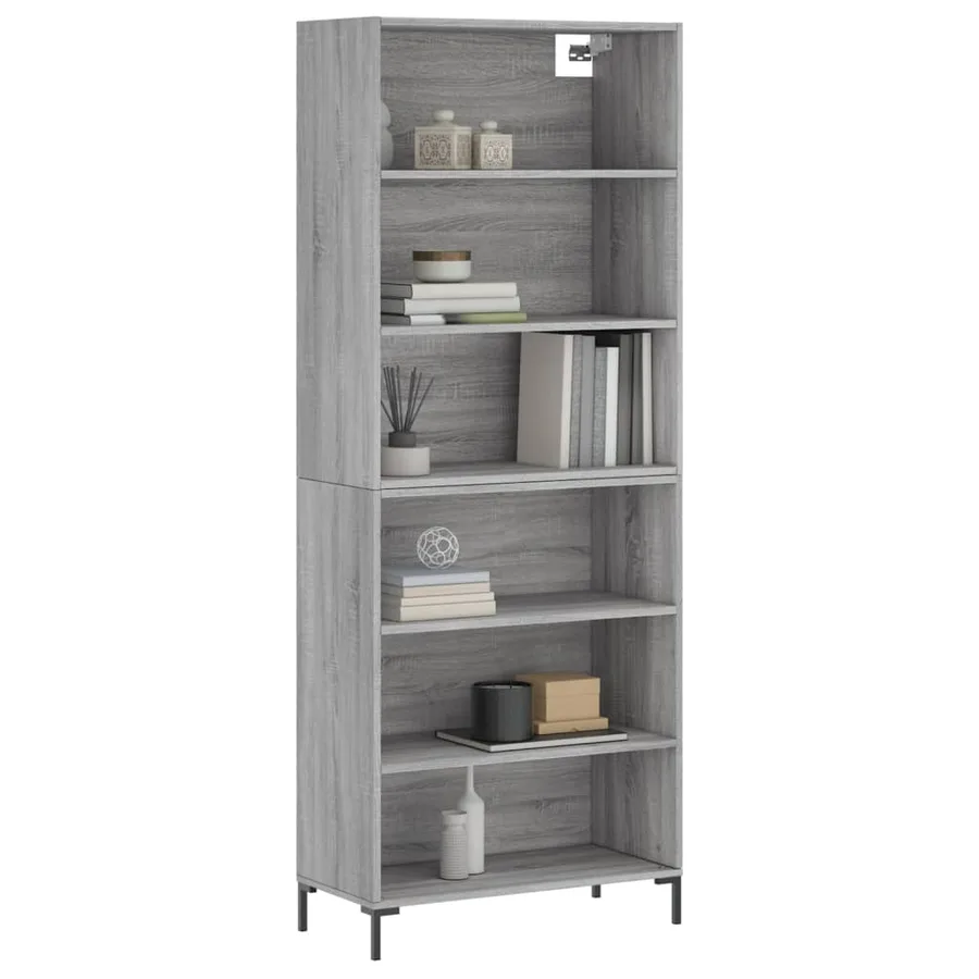 Buffet sonoma gris 69,5x32,5x180 cm bois d'ingénierie - 3