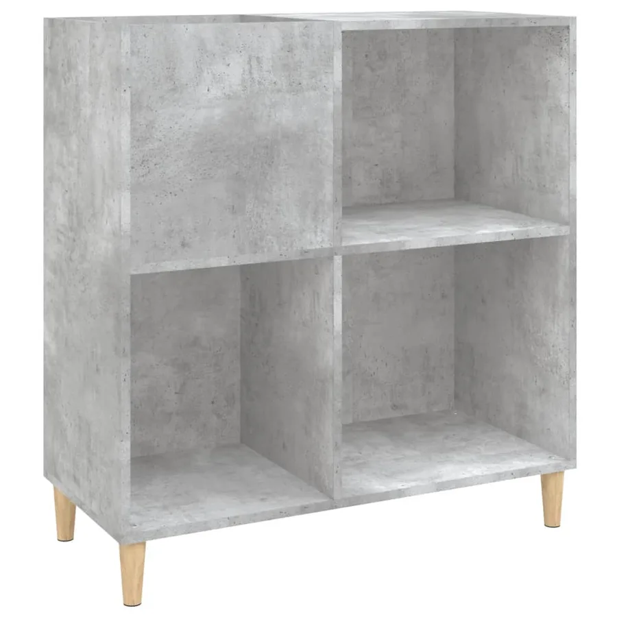 Armoire à disques gris béton 84,5x38x89 cm bois d'ingénierie - 2