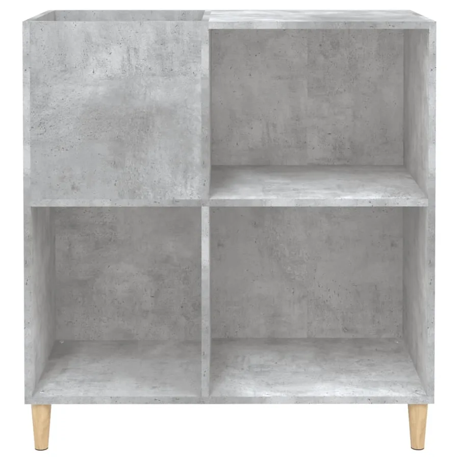 Armoire à disques gris béton 84,5x38x89 cm bois d'ingénierie - 5