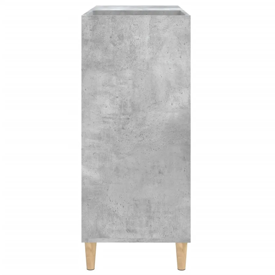 Armoire à disques gris béton 84,5x38x89 cm bois d'ingénierie - 6