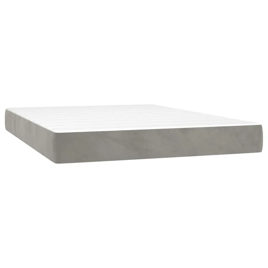 Sommier à lattes de lit matelas et LED Gris clair 140x190 cm - 6