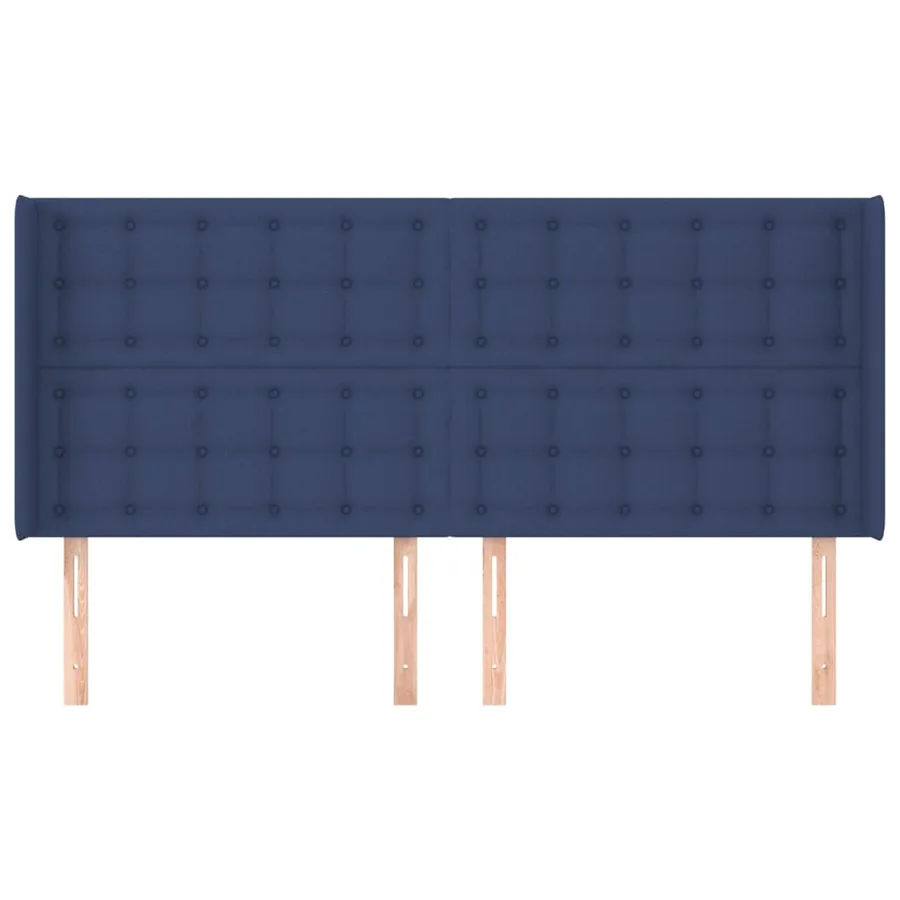 Tête de lit avec oreilles Bleu 163x16x118/128 cm Tissu - 3