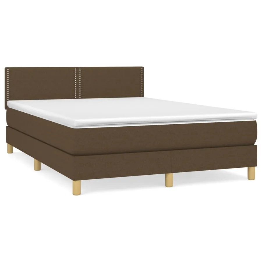 Sommier à lattes de lit avec matelas Marron foncé 140x200 cm - 2