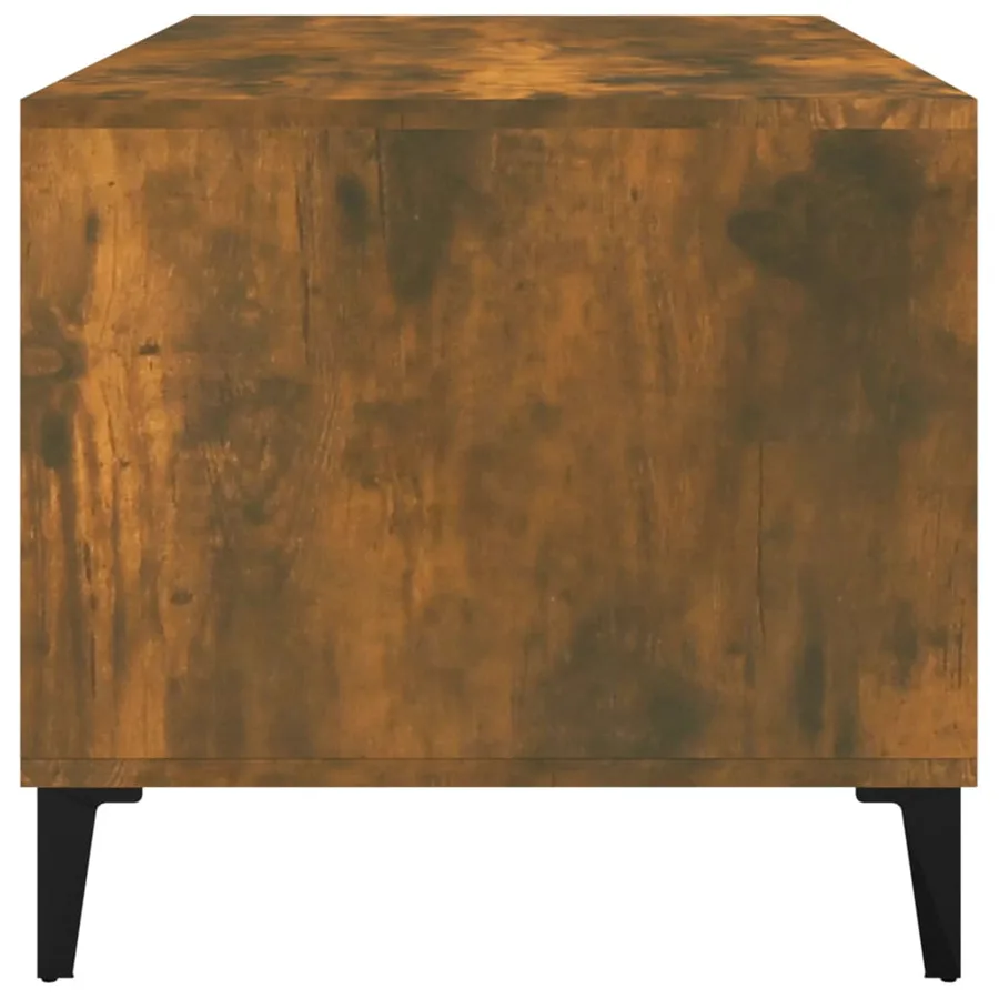 Table basse Chêne fumé 90x49x45 cm Bois d'ingénierie - 7