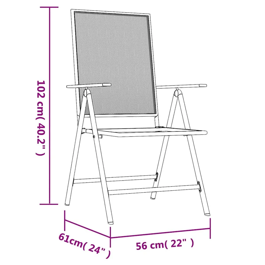 Ensemble à manger de jardin 5 pcs anthracite acier - 10