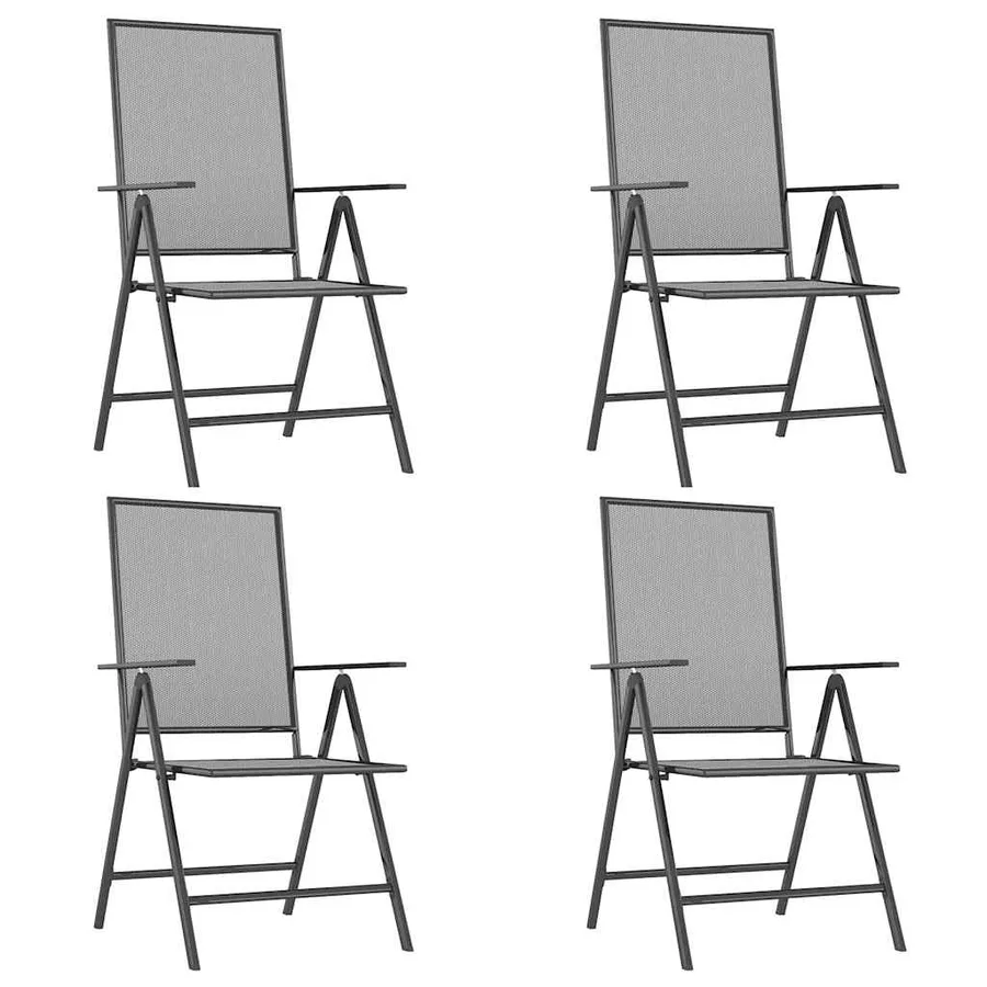 Ensemble à manger de jardin 5 pcs anthracite acier - 4
