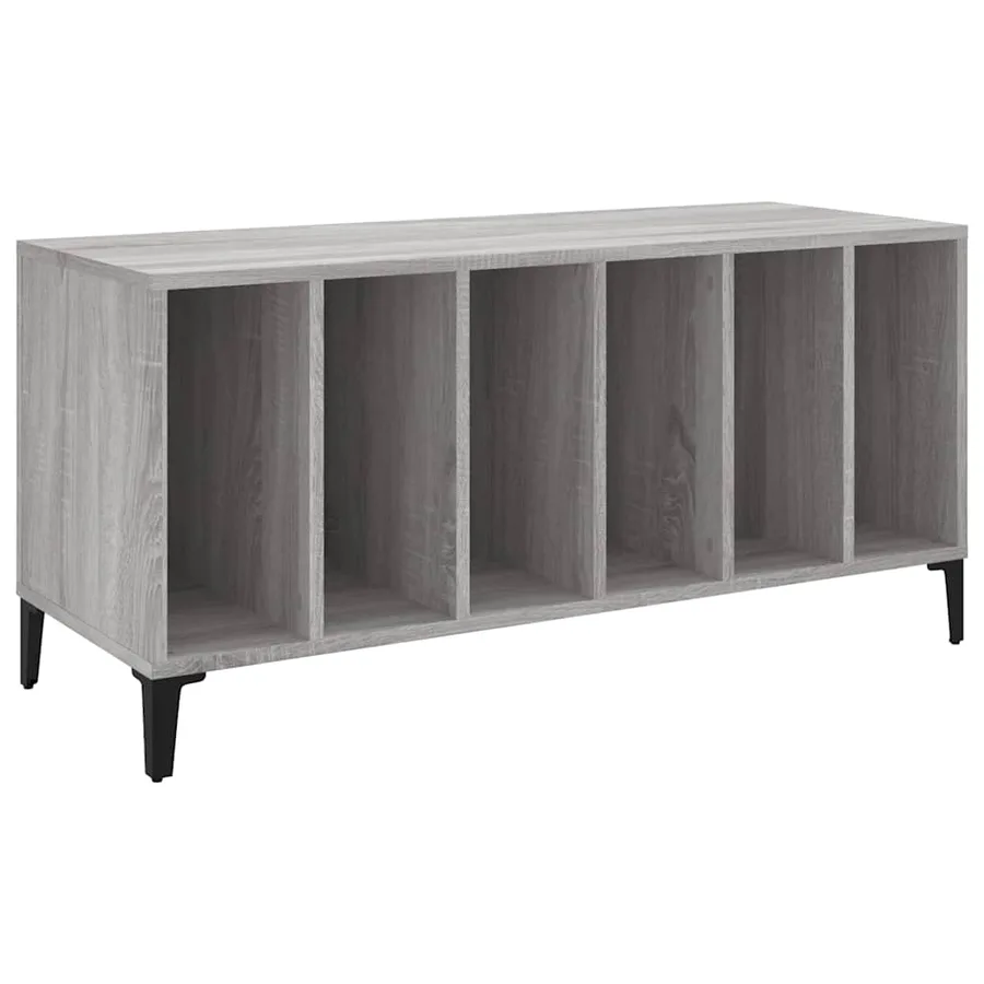 Armoire à disques sonoma gris 100x38x48 cm bois d'ingénierie - 2