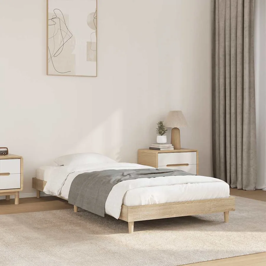 Cadre de lit sans matelas chêne sonoma 75x190 cm