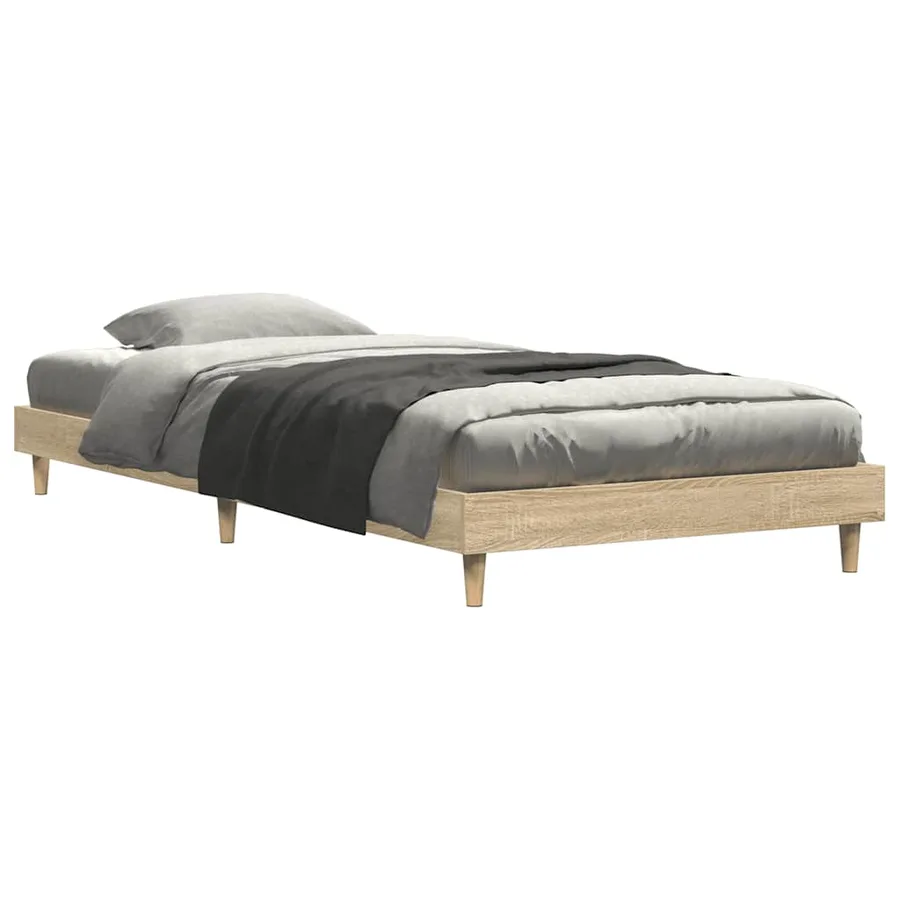 Cadre de lit sans matelas chêne sonoma 75x190 cm - 3
