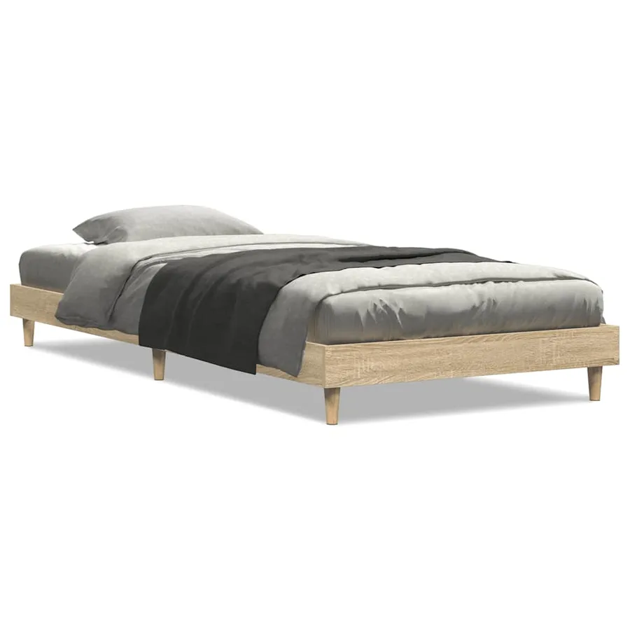 Cadre de lit sans matelas chêne sonoma 75x190 cm - 4