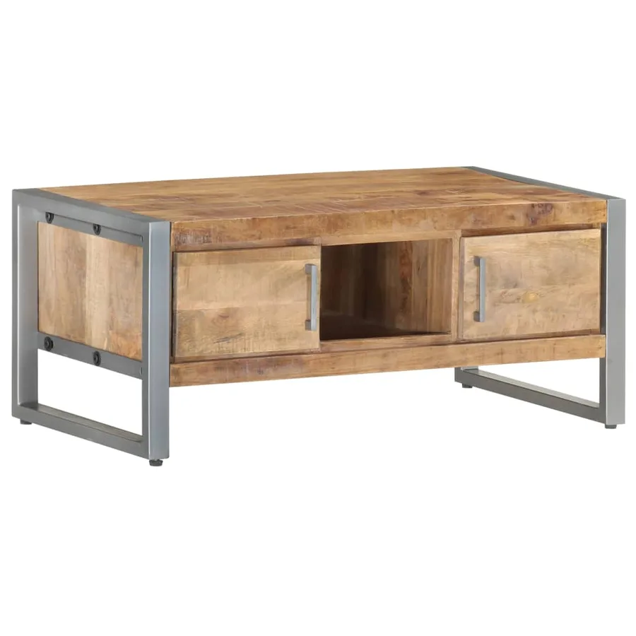 Table basse 95x50x40 cm Bois de manguier brut - 10
