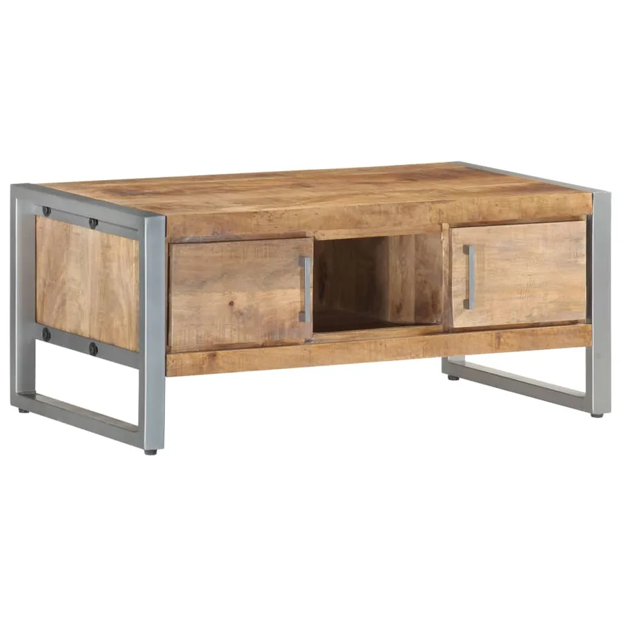 Table basse 95x50x40 cm Bois de manguier brut - 11