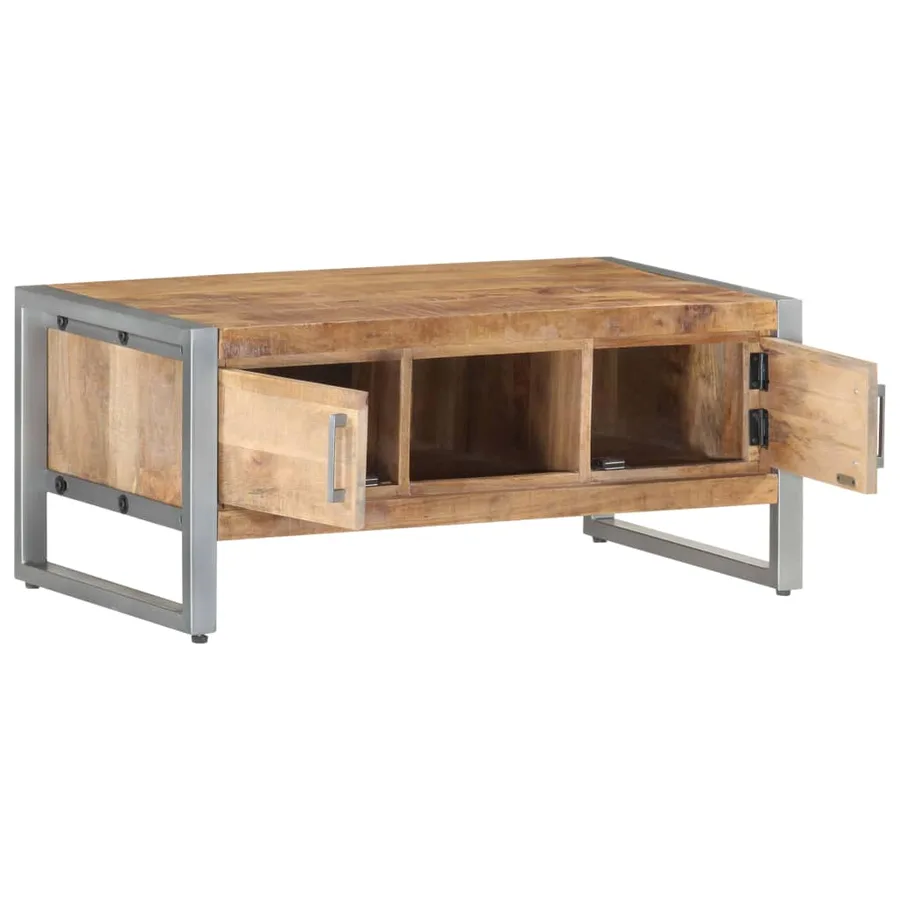 Table basse 95x50x40 cm Bois de manguier brut - 3